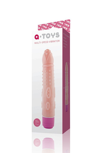 Вибратор-реалистик с дополнительным рельефом телесного цвета A-toys 761014 (18 см)