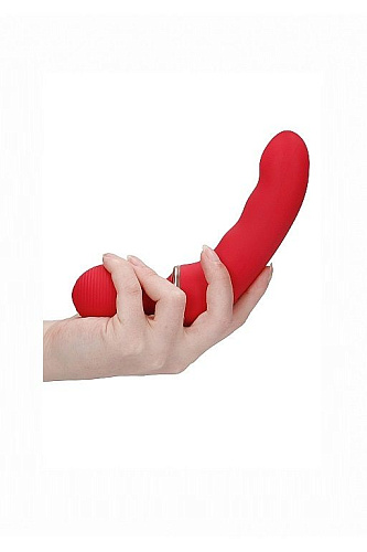 Красный двусторонний вибратор Shots Media BV Charm ELE014RED (18 см)