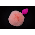 Маленькая розовая силиконовая пробка с пушистым розовым хвостиком Пикантные штучки DPSSP022P