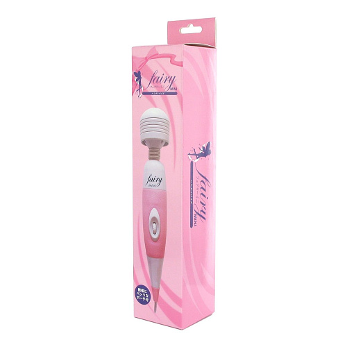 Вибромассажёр бело-розового цвета Media Craft Inc. Fairy Mini Wand Massager E22272