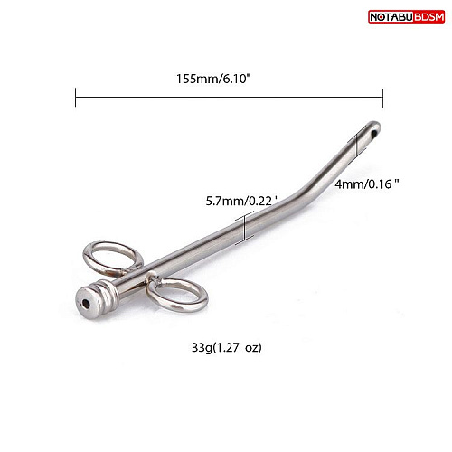 Стальной уретральный металлический стимулятор с колечками Bior toys NTU-80391
