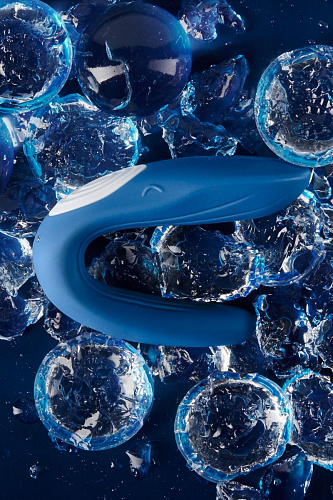 Многофункциональный стимулятор для пар синего цвета Satisfyer Partner Whale J2008-5