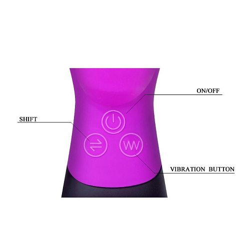 Лиловый вибратор с клиторальным стимулятором и функцией Baile Alva Air Pressure BI-014247 (21,5 см)