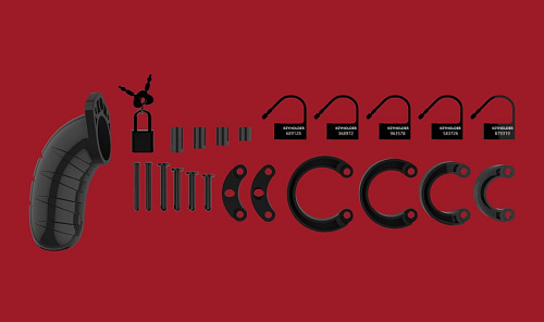 Чёрный мужской пояс верности Shots Media BV Model 04 Chastity MCG004BLK