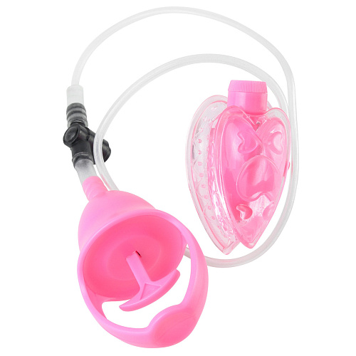 Вакуумная помпа розового цвета с вибрацией Pipedream Mini Pussy Pump Pink PD3233-11