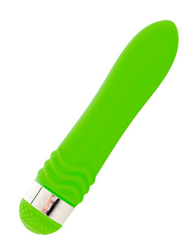 Водонепроницаемый зелёный вибратор Sexus 931008-7 (14 см)