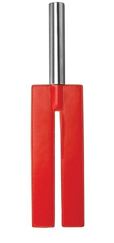 Красная П-образная шлёпалка Shots Media BV Leather Slit Paddle OU019RED (35 см)