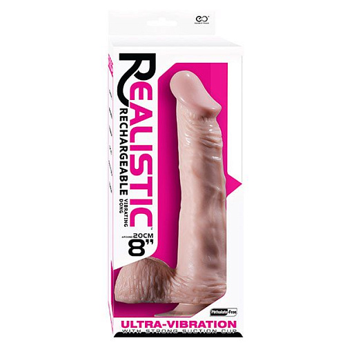 Телесный реалистичный вибратор на присоске NMC 111794 (20 см)