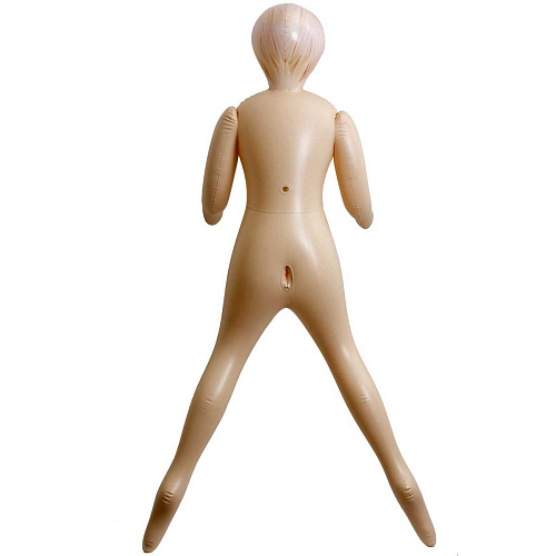 Надувная секс-кукла телесного цвета Doc Johnson Vivid Superstar Sunrise 3-Hole Doll with Realistic Face 5587-05-BX