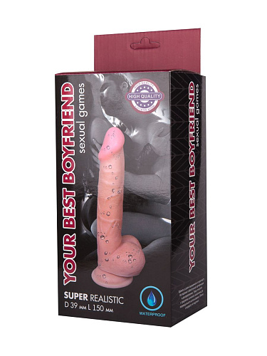 Телесный реалистичный фаллоимитатор Bior toys Best Boyfriend EE-10241