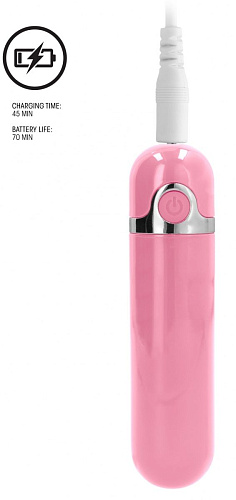 Розовая вибропуля Shots Media BV LUC SIM069PNK (9 см)