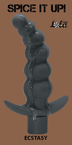 Серая анальная ёлочка с вибрацией Lola toys Ecstasy 8009-02Lola (14 см)