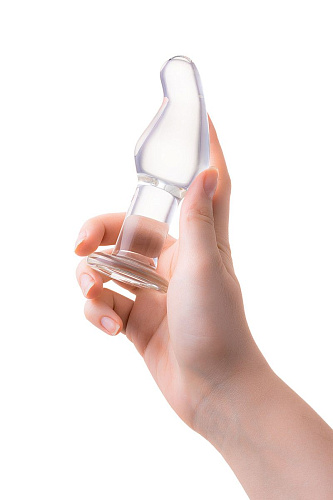 Стеклянная анальная втулка с загнутым кончиком Sexus 912188 (11,5 см)