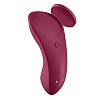 Бордовый бесшумный вибромассажёр в трусики Satisfyer Sexy Secret J2018-98