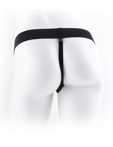 Коричневый фаллопротез с вибрацией Pipedream 9  Vibrating Hollow Strap-On with Balls PD3377-29