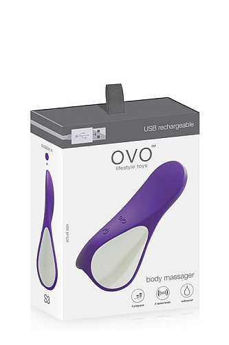 Перезаряжаемый клиторальный стимулятор ежевичного цвета OVO S3 VIOLET