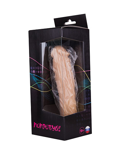 Телесный фаллоимитатор-реалистик с рельефом на присоске Сумерки богов 101-09 BX DD (19,5 см)