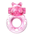 Розовое эрекционное виброкольцо на пенис Baile Pink Bear BI-010083A