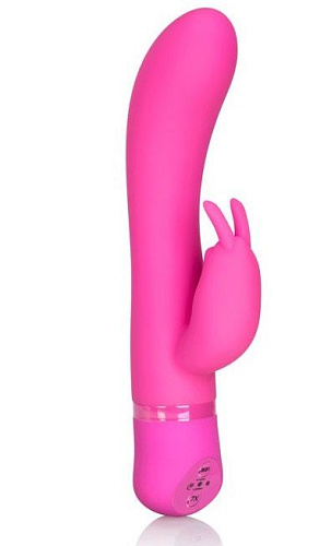 Розовый вибромассажер с загнутым кончиком California Exotic Novelties Spellbound Bunny SE-0733-20-3 (17,8 см)