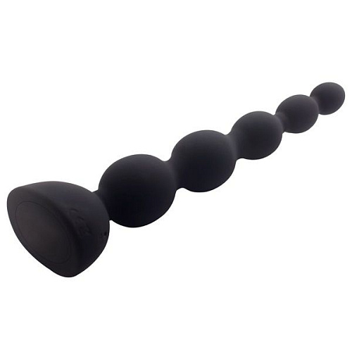 Чёрный анальный вибростимулятор Howells Anal Beads L 189022black (21,5 см)