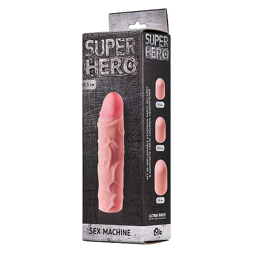 Фаллоудлинитель телесного цвета Lola toys SUPER HERO Sex Machine 700105lola (15,5 см)