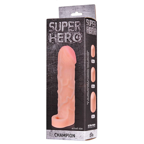 Фаллоудлинитель телесного цвета Lola toys SUPER HERO Champion 700103lola (17,5 см)