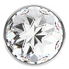 Большая серебристая анальная пробка с прозрачным кристаллом Lola toys Diamond Clear Sparkle Large 4010-01Lola (8 см)