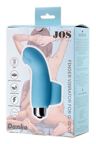 Голубая вибронасадка на палец для точки G JOS DANKO 782007 (9,5 см)