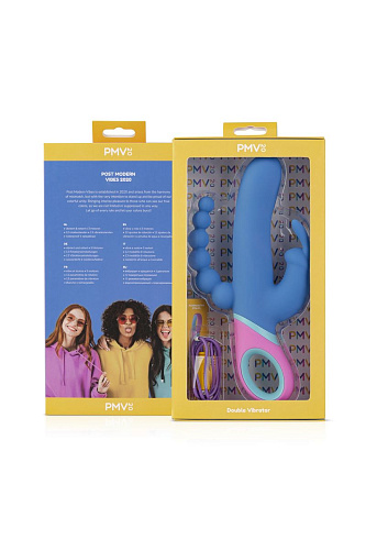 Синий вибратор с 2 дополнительными отростками EDC Vice PMV20-5 (23 см)