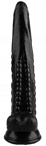 Чёрный анальный реалистичный стимулятор на присоске Сумерки богов 1017-44 BX DD (25,5 см)