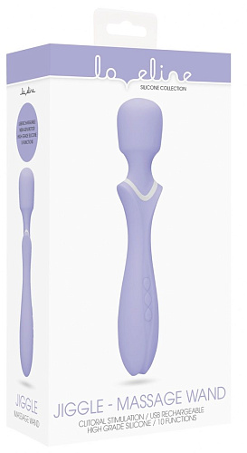Фиолетовый вибромассажёр-жезл Shots Media BV Jiggle LOV021PUR