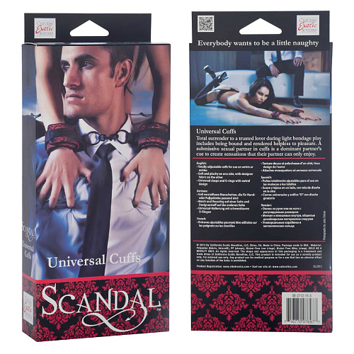 Атласные наручи с цепью California Exotic Novelties Scandal Universal Cuffs SE-2712-15-3