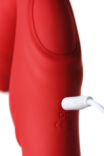 Красный безремневой страпон с вибрацией ToyFa 901408-9