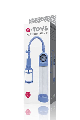 Голубая вакуумная помпа с манометром и прозрачной колбой A-toys 768001-12