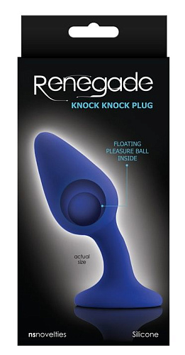 Синий изогнутый анальный плаг NS Novelties Knock Knock Plug NSN-1107-27 (12 см)