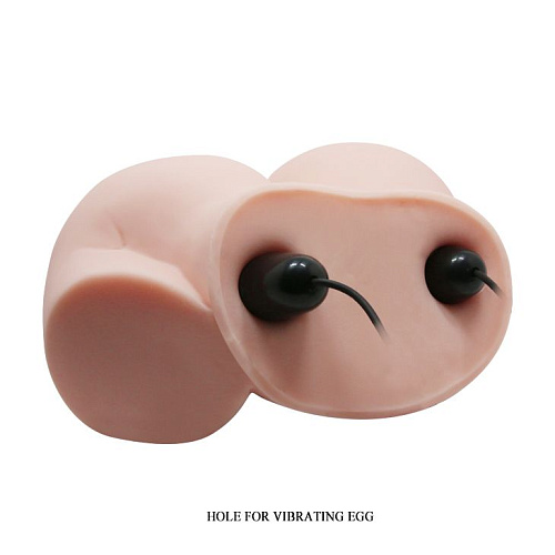 Телесный полуторс с двумя любовными тоннелями и вибрацией Baile BM-009204Z-1