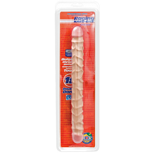 Двустороннний фаллос телесного цвета Doc Johnson Raging Hard-Ons Double Dong 0279-06-CD (45,7 см)