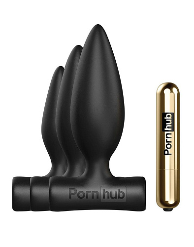Чёрный анальный набор Pornhub Pornhub Trilogy Anal Training Kit 95705