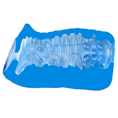 Голубой мастурбатор Fleshlight FleshSkins — Grip Blue Ice FL662