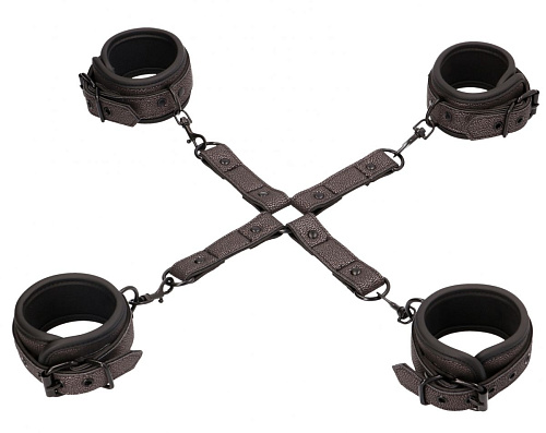 Серый набор наручей и поножей Shots Media BV Elegant Hogtie OU249GRY