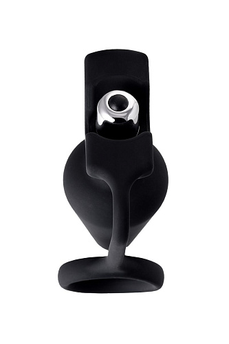 Чёрное эрекционное кольцо с анальной вибропробкой Erotist 541313