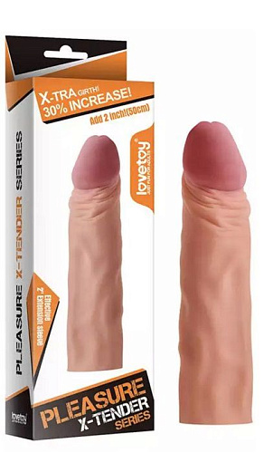 Насадка-фаллоимитатор телесного цвета Lovetoy Super-Realistic Penis LV1053-flesh (18,5 см)