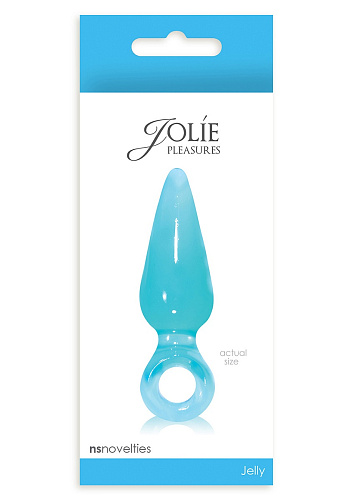 Голубая анальная пробка с кольцом NS Novelties Pleasures Plug Mini NSN-0501-17 (9 см)