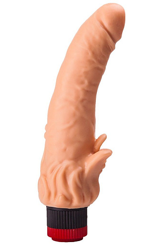 Гелевый вибратор с клиторальными лепестками телесного цвета LOVETOY (А-Полимер) 110200 (18,5 см)