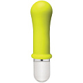 Жёлтый мини-вибратор со съёмной насадкой Doc Johnson Boom! 10 Function Silicone Vibrator 0500-32-BX (8,89 см)
