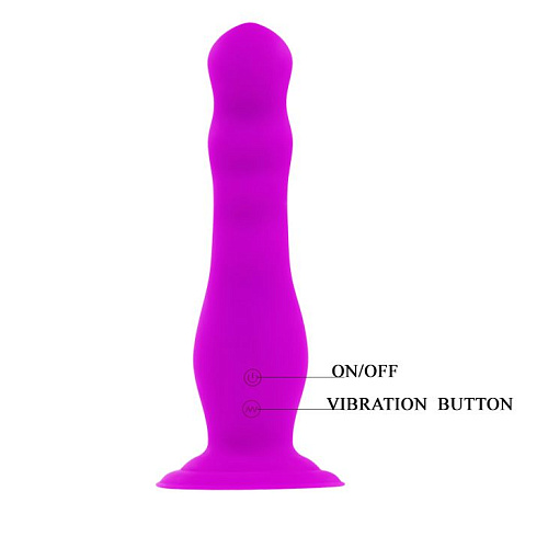 Перезаряжаемый лиловый анальный стимулятор Baile Moving BI-014172 (16 см)