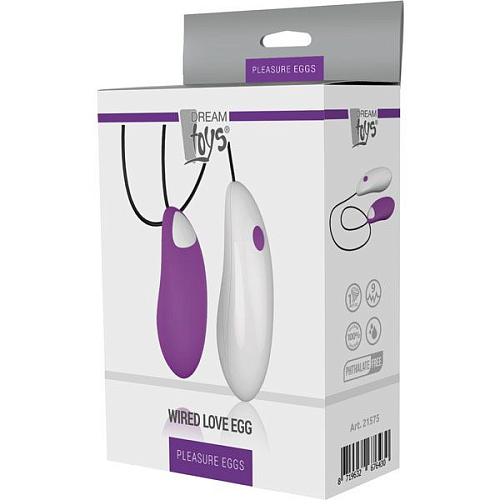 Фиолетовое виброяйцо Dream Toys WIRED LOVE EGG 21575