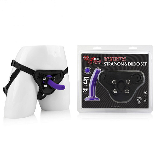 Фиолетовый анальный страпон на трусиках Hustler HT-S1 (13 см)