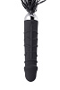 Вибратор с чёрной полиуретановой плёткой ToyFa 901407-5 (16 см)