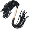 Двусторонний флоггер с чёрными хвостами разной жёсткости ToyFa 700036 (100 см)